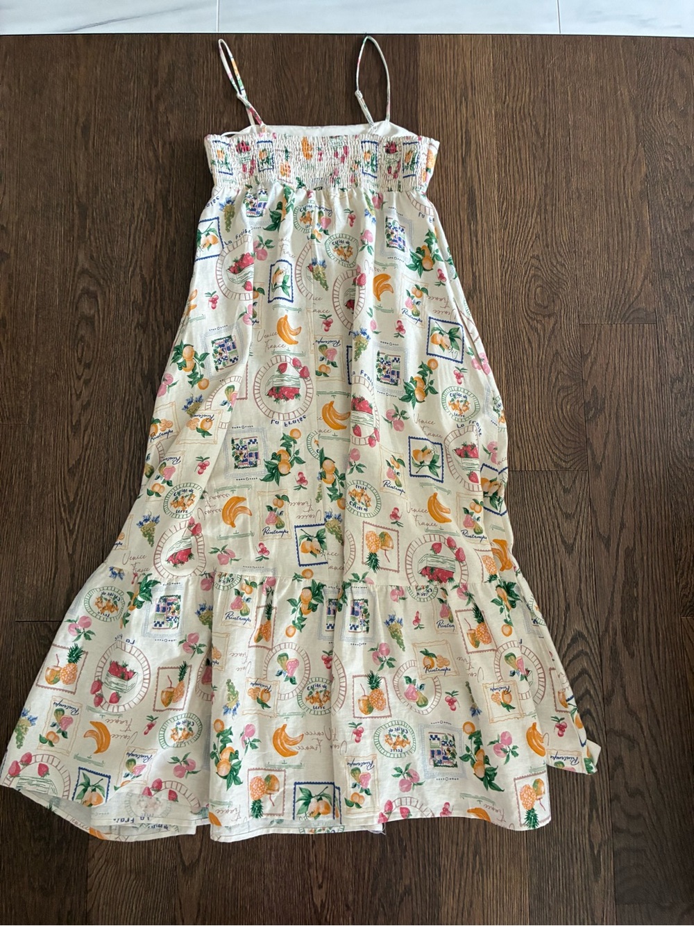 Joie Linen Midi Dress, Fruit Pattern, Summer Pretty! 🍓🍑🍇🍋 - Picture 9 of 9